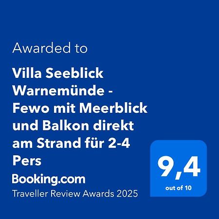 Villa Seeblick Warnemuende - Fewo Mit Meerblick Und Balkon Direkt Am Strand Fuer 2-4 Pers ロストック エクステリア 写真